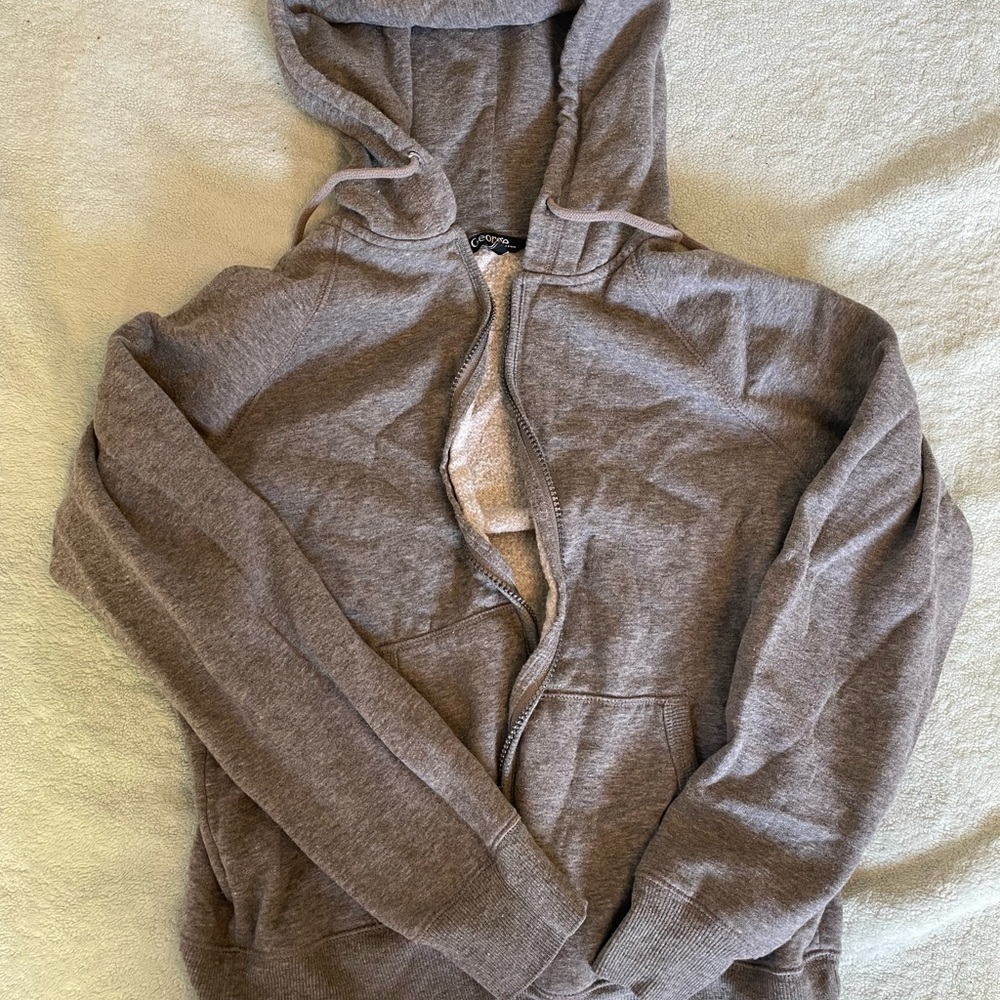 George Heather Gray Zip-Up Hoodie